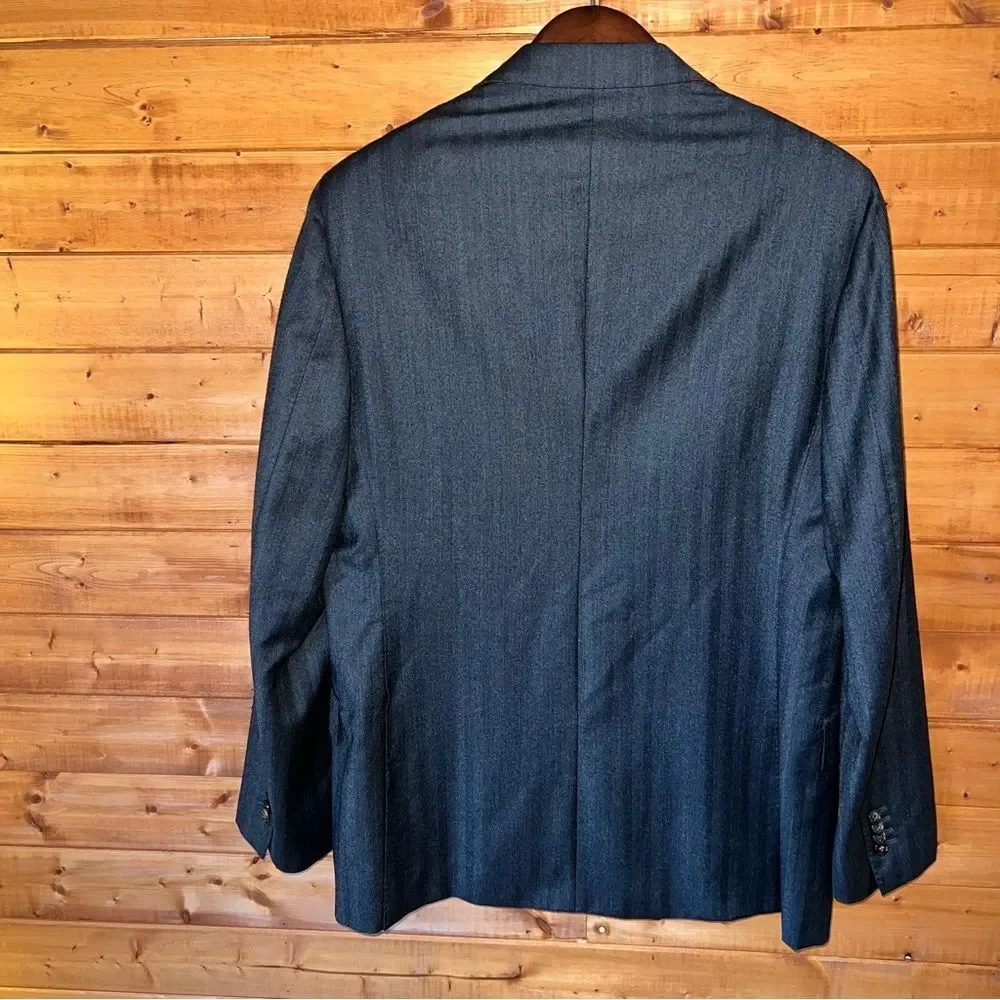 SuitSupply Sienna Suit Jacket Men's 44R Charcoal tonal stripe VBC wool cashmere